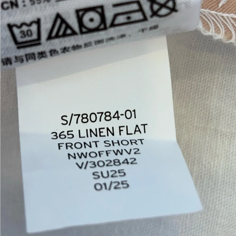 GAP 365 Flat Front LInen Blend Trouser Shorts Minimalist Off White Size 14 NEW - Picture 11 of 12